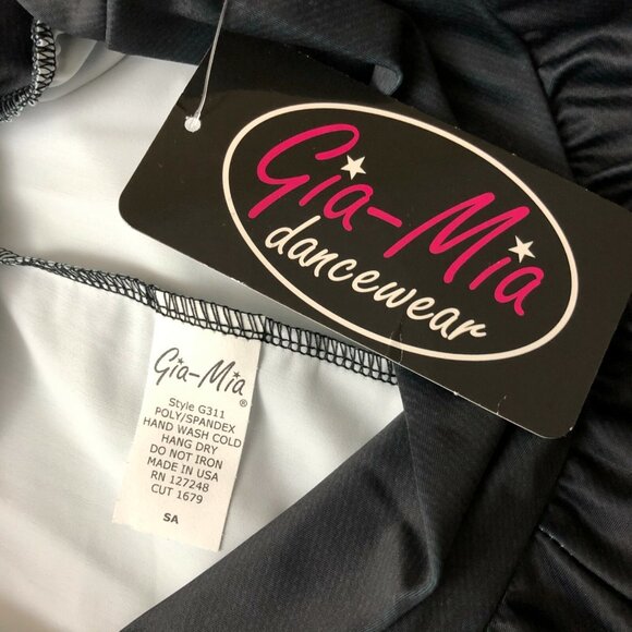 Gia Mia Dancewear Womens Skinny Jogger Pants Dance Pull On Black White Size S - Picture 3 of 4